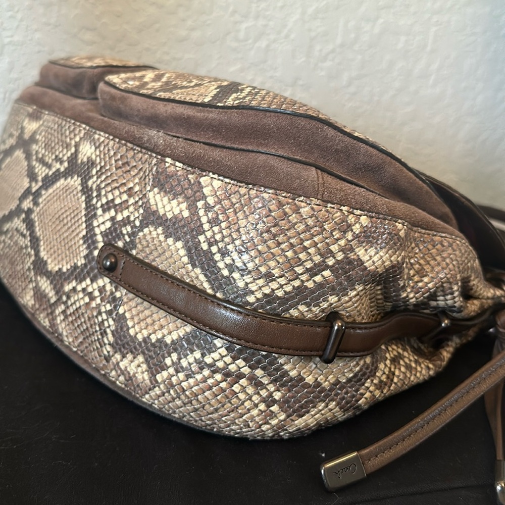Coach Chelsea Flap Embossed Python Rich Chocolate… - image 7